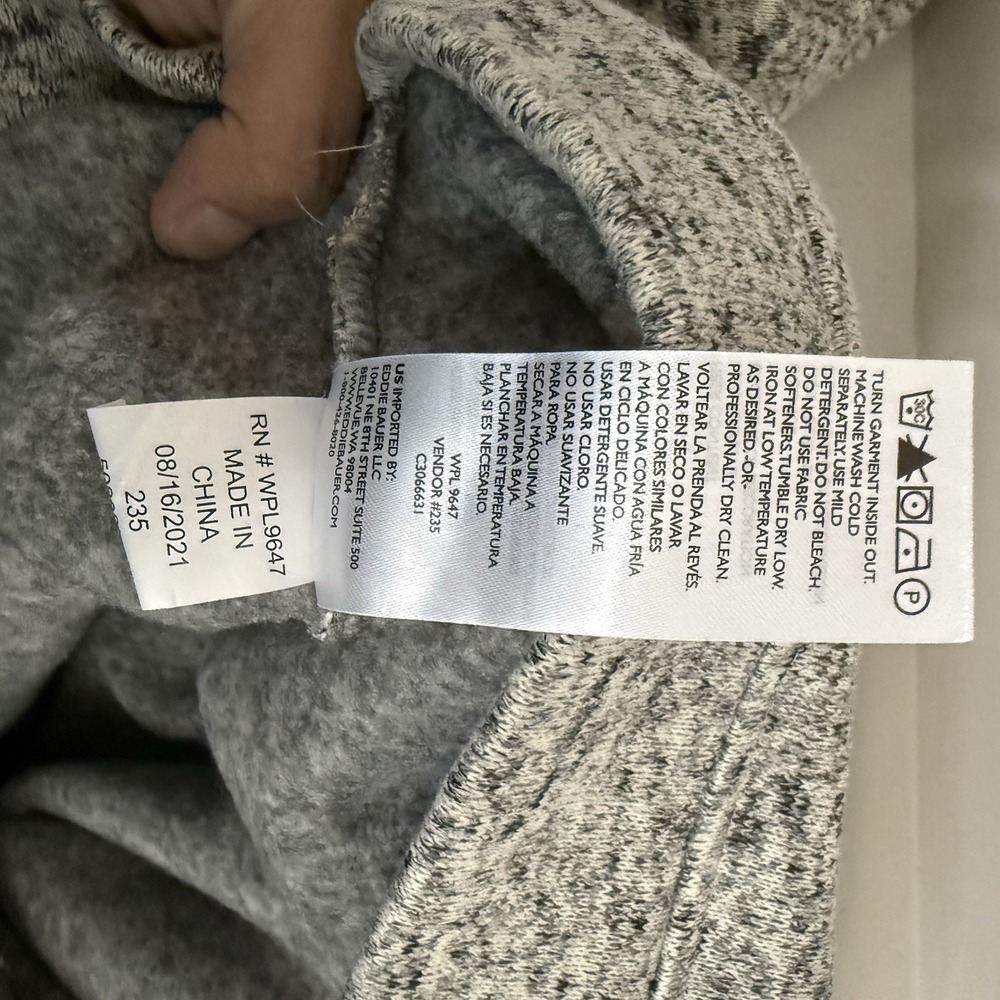 Eddie Bauer‎ Men's Size L Snap Pullover Radiator Fleece Jacket Heather Gray - Picture 5 of 8